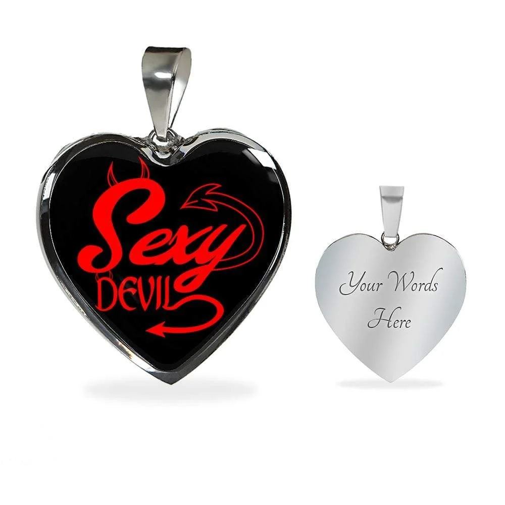 Fiery Spirit Necklace Personalized Engraved Silver Heart Necklace Custom Name D